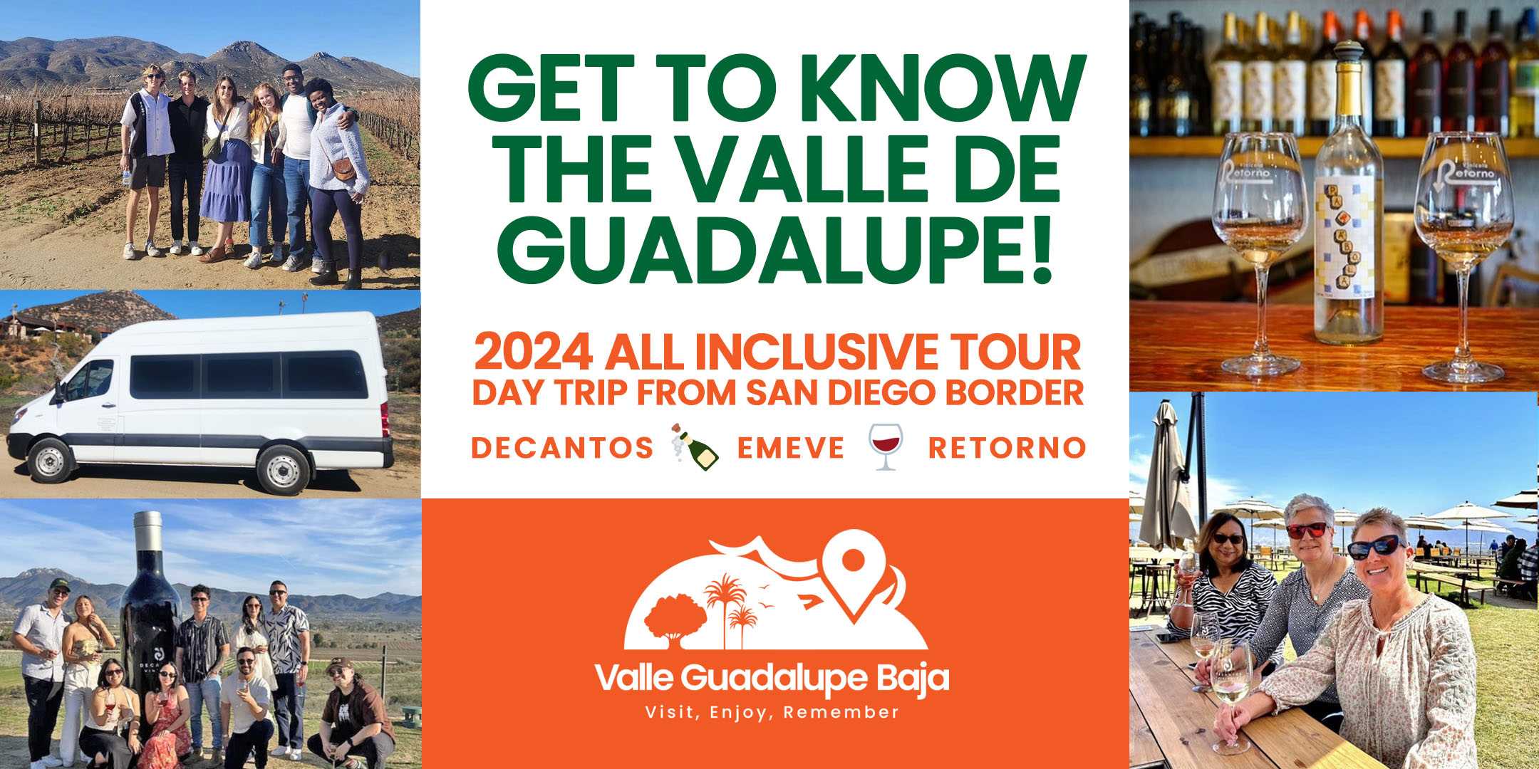 Get to know the Valle de Guadalupe Tour from USA Side Pedeast!