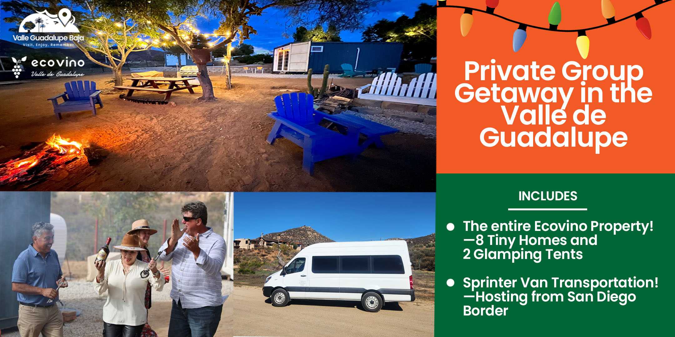 Ecovino Valle Guadalupe Baja Full Property Private Overnight Package